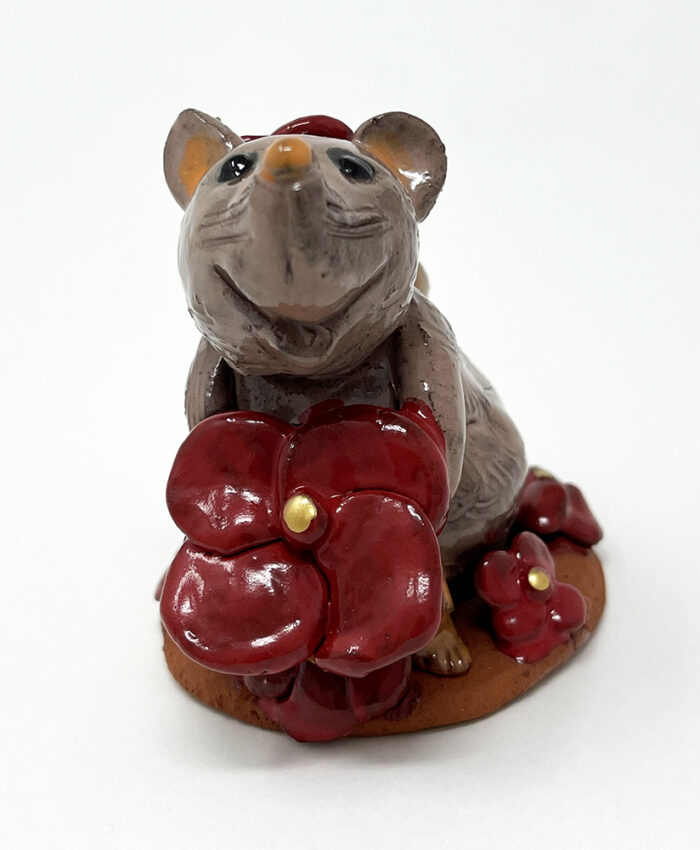 Brigitte Saugstad Mouse-17, ceramic statue, sculpture, idol, figurine -B