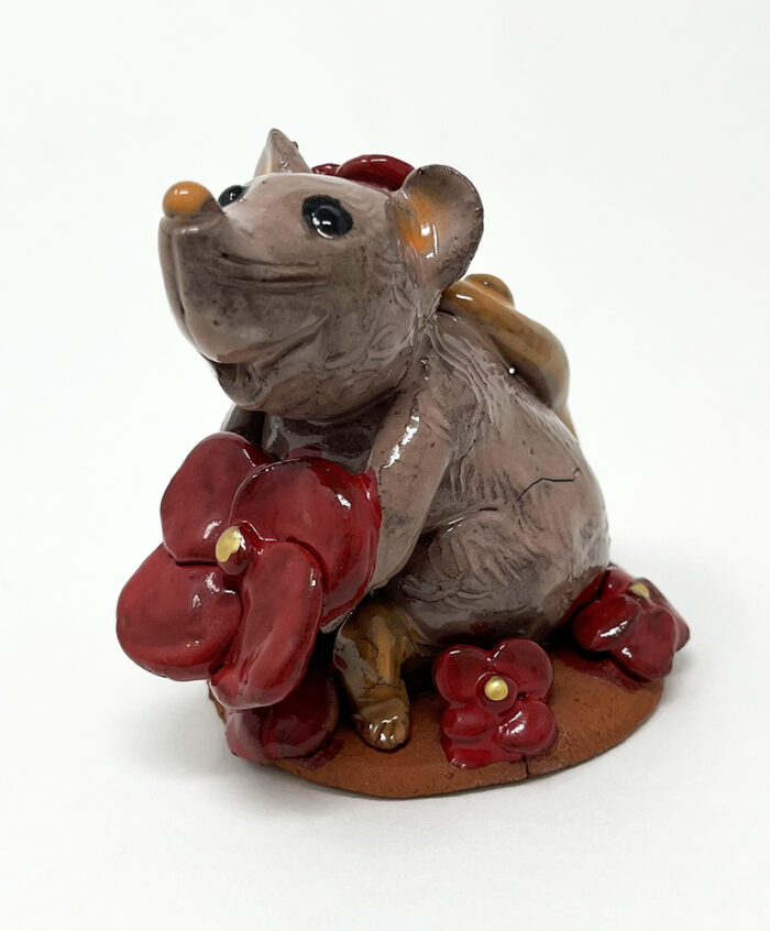 Brigitte Saugstad Mouse-17, ceramic statue, sculpture, idol, figurine -C