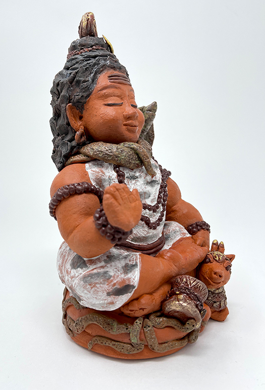 Brigitte Saugstad Shiva -1 ceramic statue, sculpture, idol, figurine E