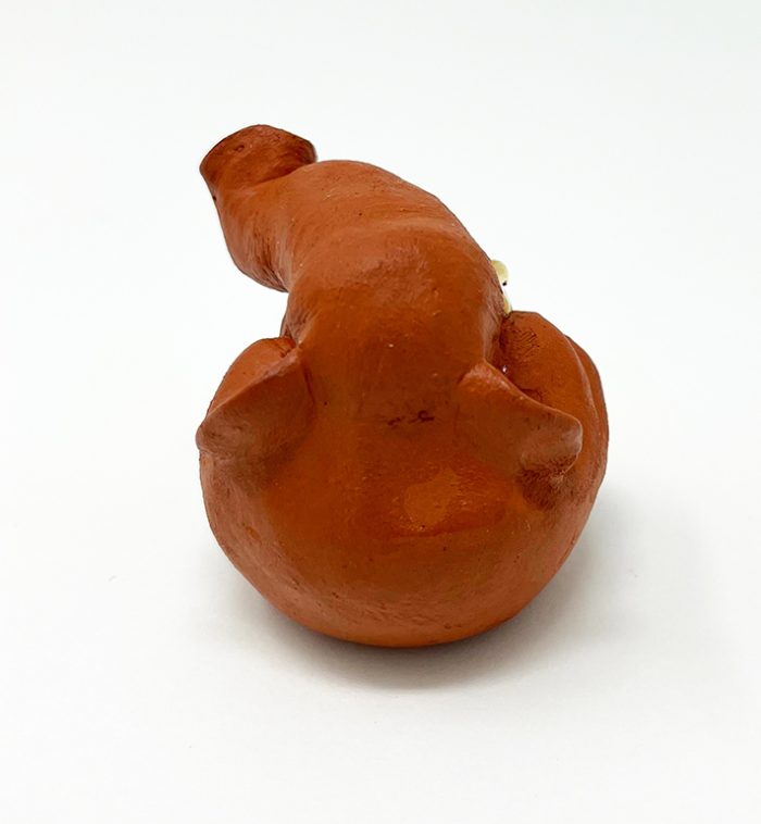 Brigitte Saugstad Ganesha Swayambu-02 natural brown 5x4x5 ceramic statue, sculpture, idol, figurine, elephant D