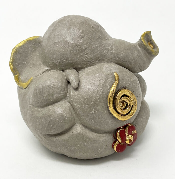 Brigitte Saugstad Ganesha Swayambhu-35, ceramic statue, sculpture, idol, figurine, elephant -D