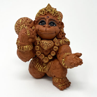 Brigitte Saugstad Hanuman Simple-2, ceramic statue, sculpture, idol, figurine, monkey -B