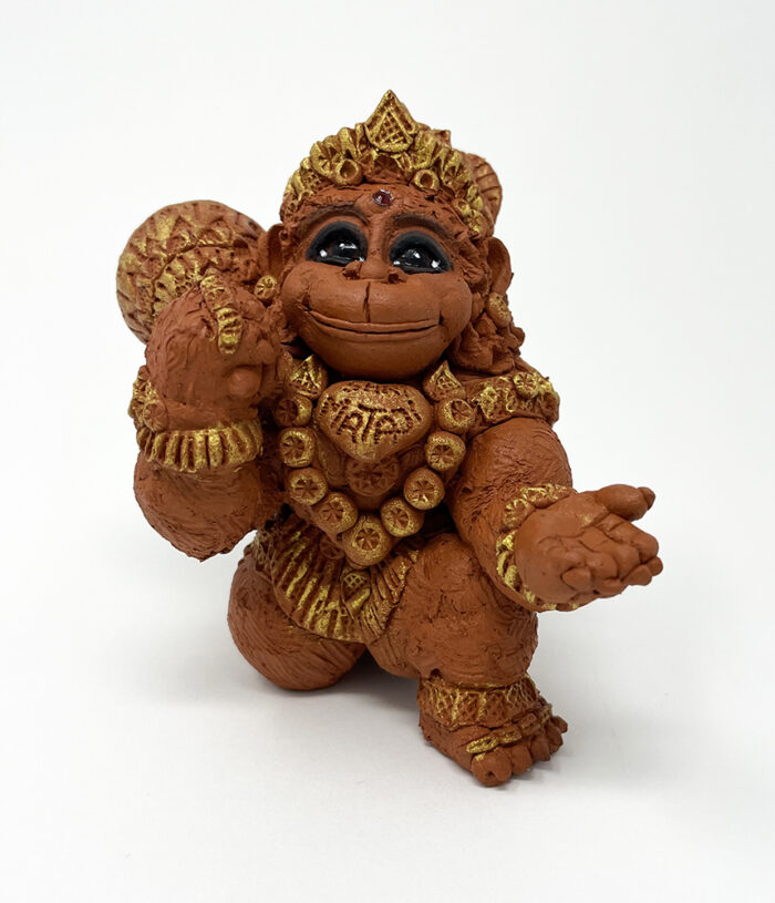 Brigitte Saugstad Hanuman Simple-2, ceramic statue, sculpture, idol, figurine, monkey -B