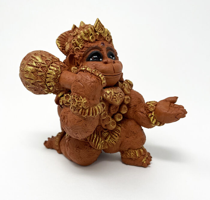 Brigitte Saugstad Hanuman Simple-2, ceramic statue, sculpture, idol, figurine, monkey -C
