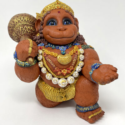 Brigitte Saugstad Hanuman Simple Plus-6, hand-modelled ceramic statue, sculpture, idol, figurine, monkey -A