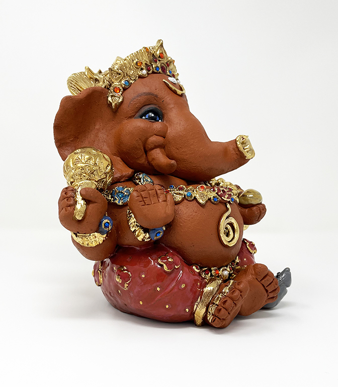 Brigitte Saugstad Ganesha Royal-31 ceramic statue, sculpture, idol, figurine, elephant -B