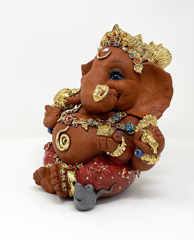 Brigitte Saugstad Ganesha Royal-31 ceramic statue, sculpture, idol, figurine, elephant -D
