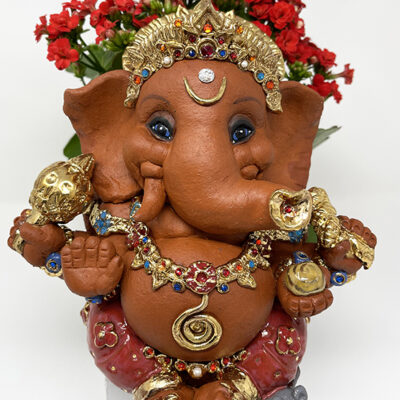 Brigitte Saugstad Ganesha Royal-31 ceramic statue, sculpture, idol, figurine, elephant -F
