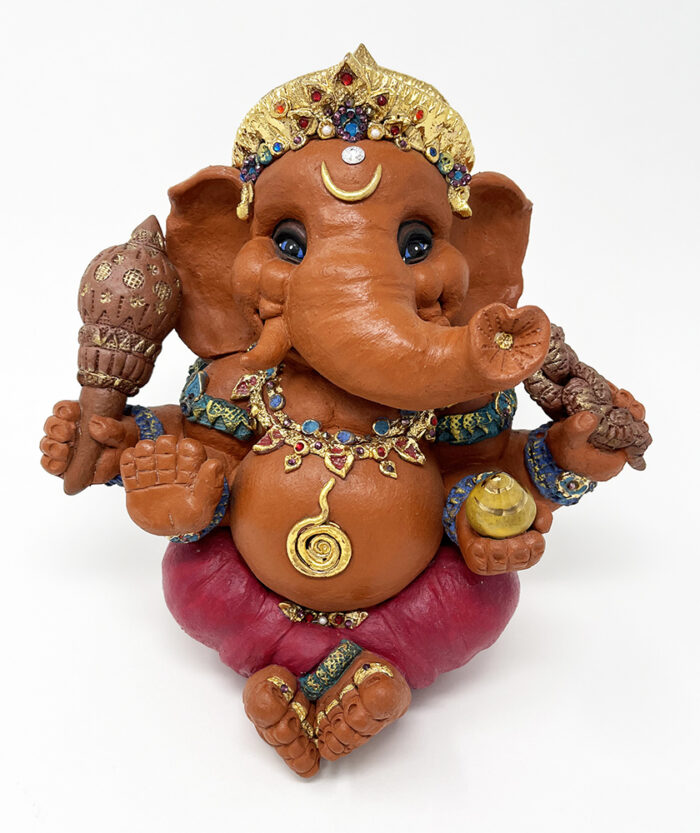 Brigitte Saugstad Ganesha Royal-42, ceramic statue, sculpture, idol, figurine, elephant -A