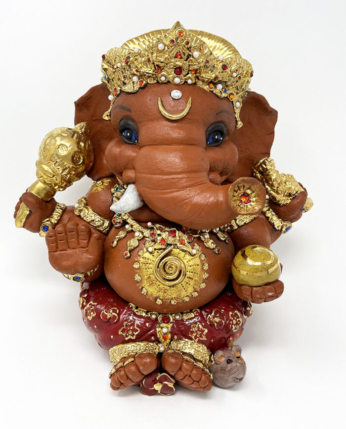 Brigitte Saugstad Ganesha Royal-45, ceramic statue, sculpture, idol, figurine, elephant -A