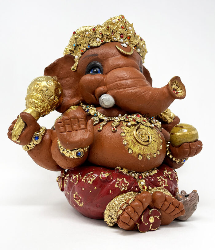 Brigitte Saugstad Ganesha Royal-45, ceramic statue, sculpture, idol, figurine, elephant -C