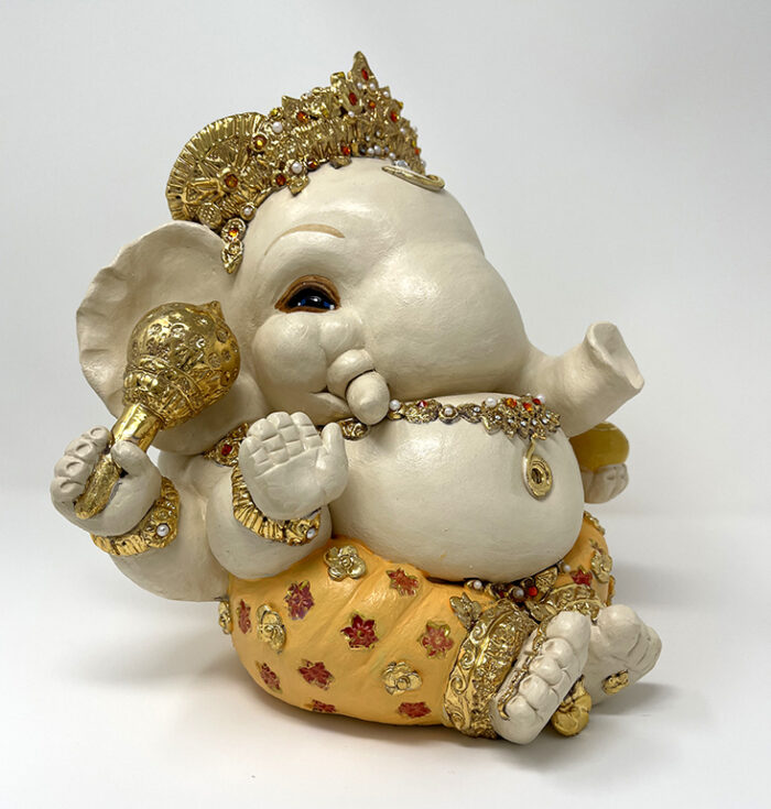 Brigitte Saugstad Ganesha Royal-34, ceramic statue, sculpture, idol, figurine, elephant -D