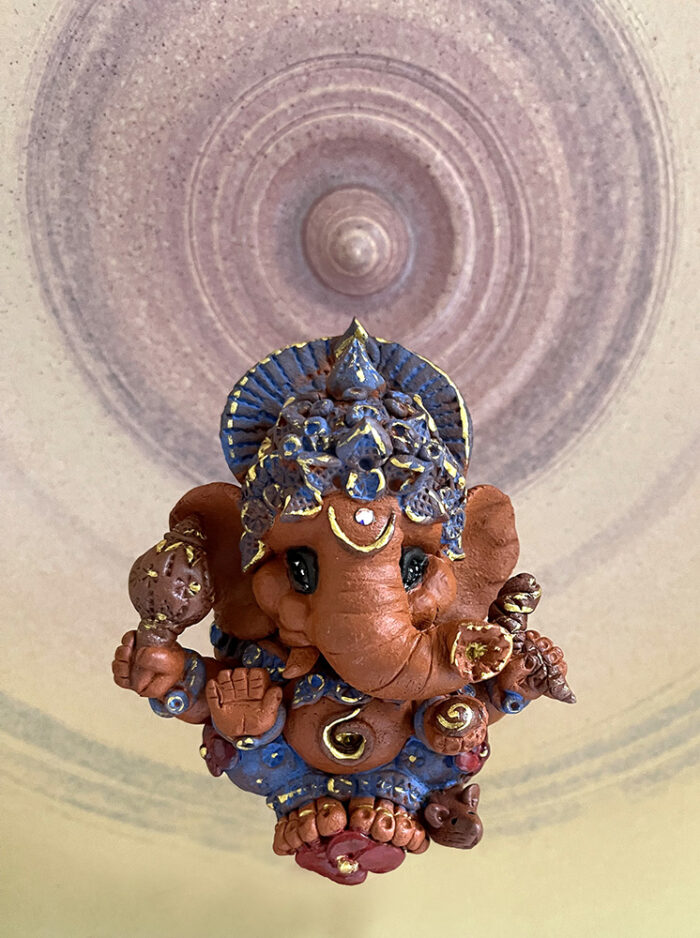 Brigitte Saugstad Ganesha Earth Mini-2, ceramic statue, sculpture, idol, figurine, elephant -A