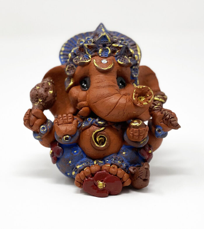 Brigitte Saugstad Ganesha Earth Mini-2, ceramic statue, sculpture, idol, figurine, elephant -B