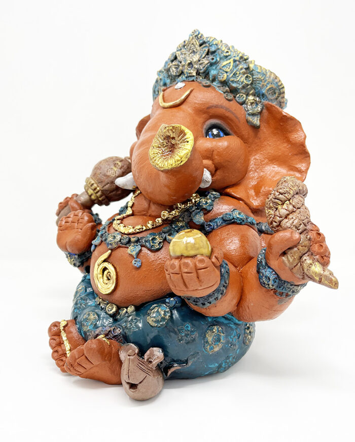 Brigitte Saugstad Ganesha Simple-13, ceramic statue, sculpture, idol, figurine, elephant -E