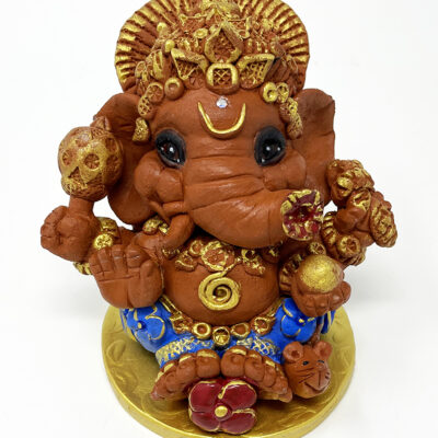 Brigitte Saugstad Ganesha Simple-18, ceramic statue, sculpture, idol, figurine, elephant -A