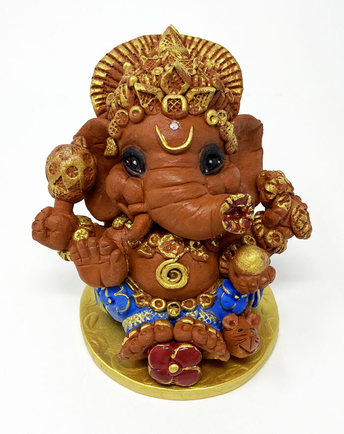 Brigitte Saugstad Ganesha Simple-18, ceramic statue, sculpture, idol, figurine, elephant -A