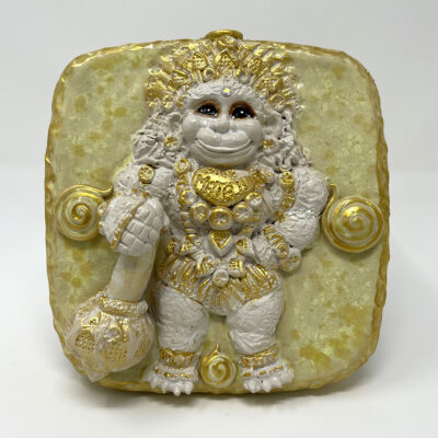 Brigitte Saugstad Hanuman (relief wall hanging)-2, ceramic statue, sculpture, idol, figurine, monkey -A