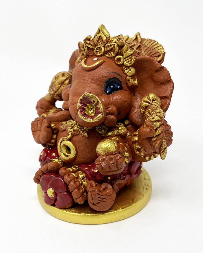 Brigitte Saugstad Ganesha Simple-20, ceramic statue, sculpture, idol, figurine, elephant -C